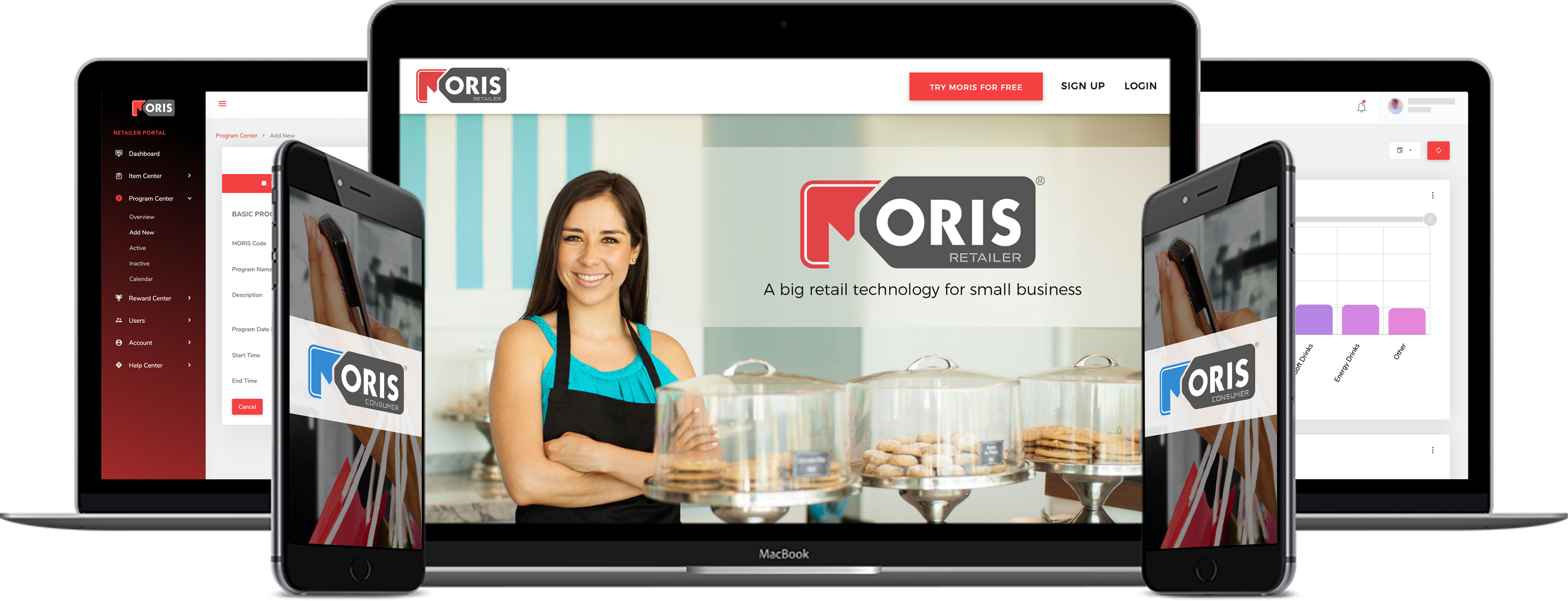 Laptops and phones with MORIS applications